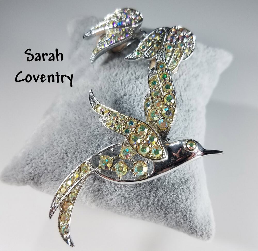 Vintage Sarah Coventry Bird of Paradise Brooch Earrings Set, 1960s